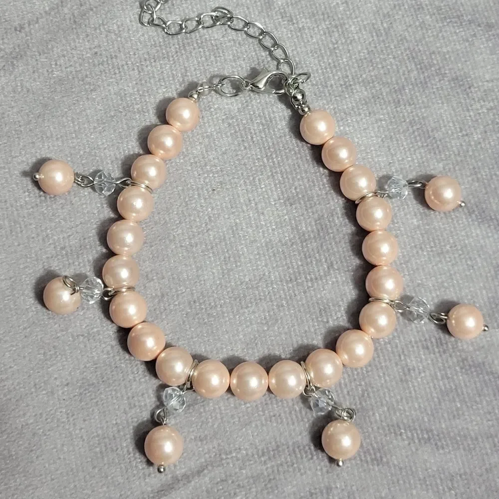 Peach Pearl Anklet or Bracelet‎